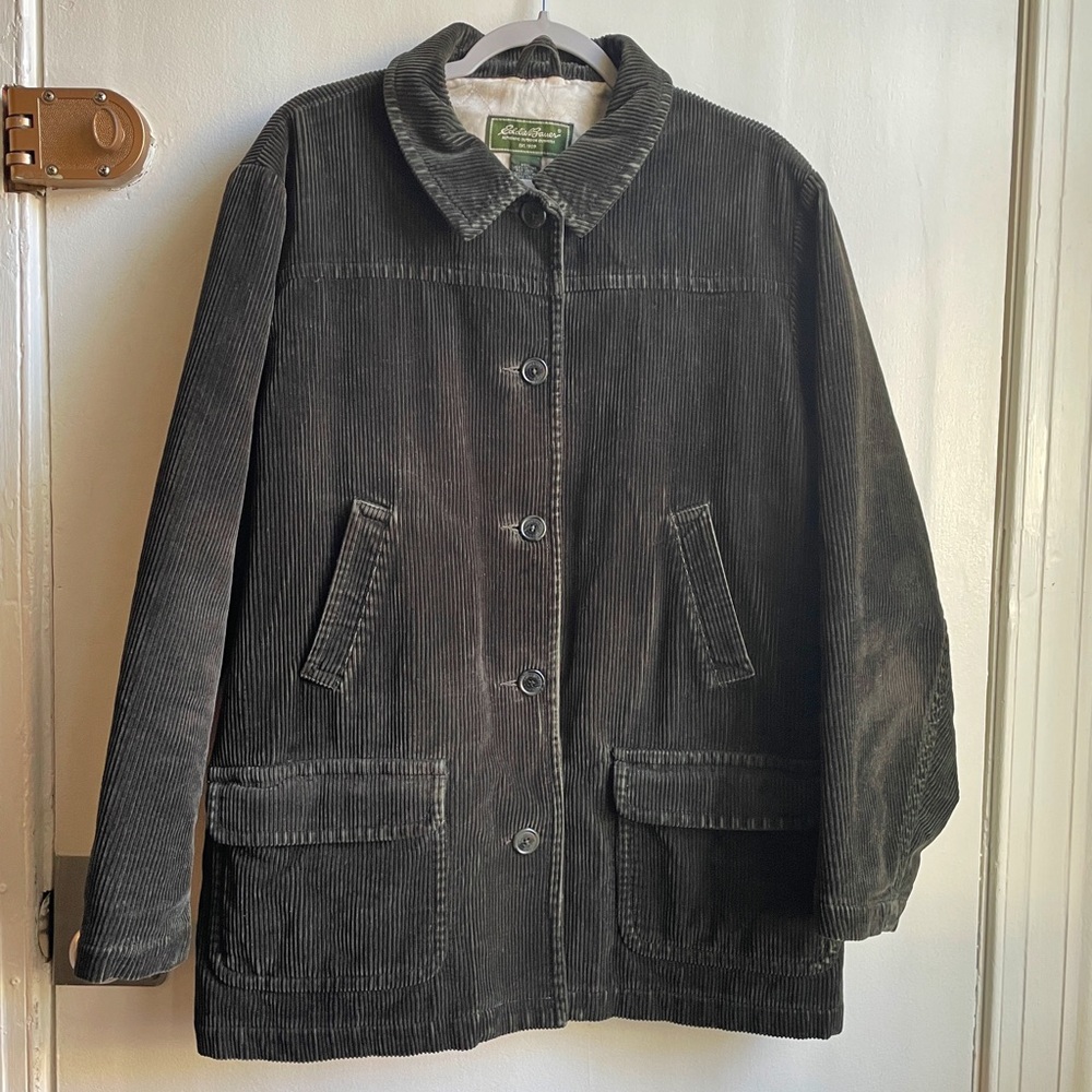 SOLD Dark green Eddie Bauer corduroy coat